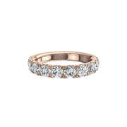 Demi-alliance 10 diamants synthétiques ronds 1.30 carat or rose Gabriela
